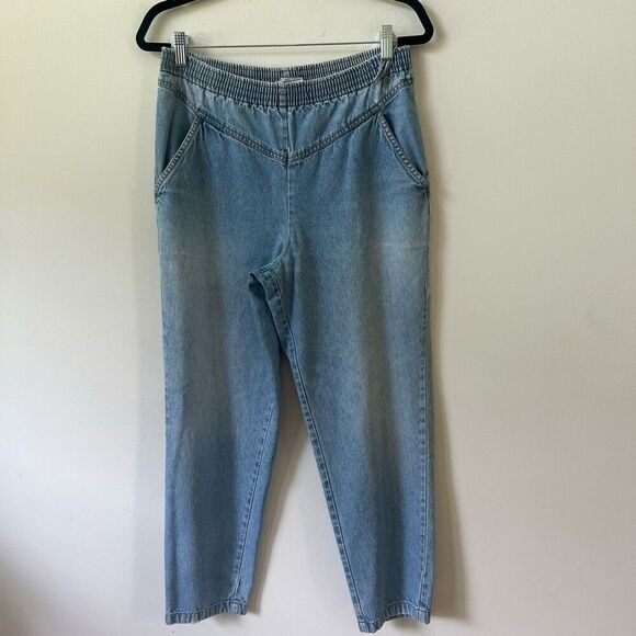 Lady Blair Women's Elastic Loose Fit High Waisted Denim Mom Jeans Blue Size 10 - Picture 1 of 7